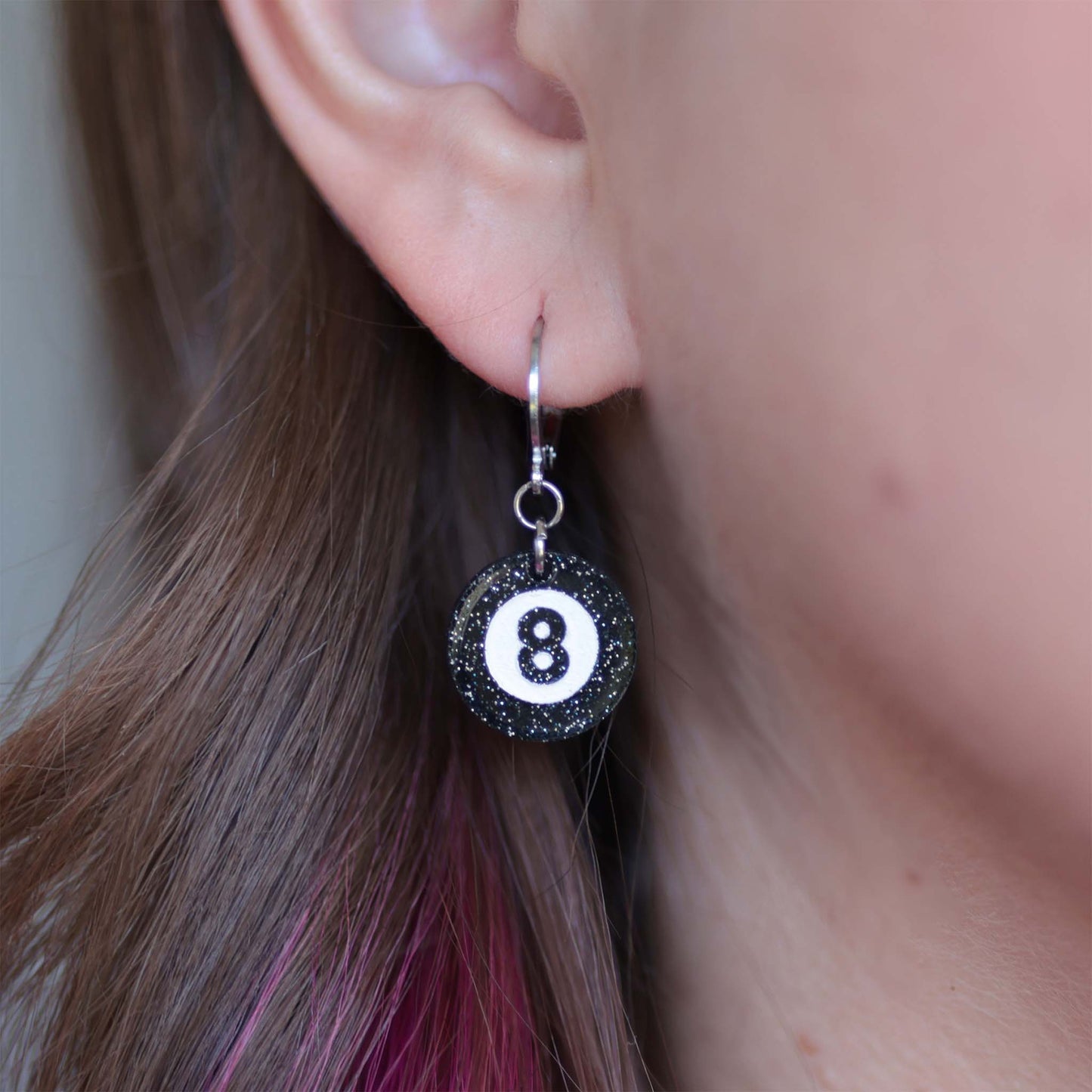 8 Ball — Acrylic Earrings