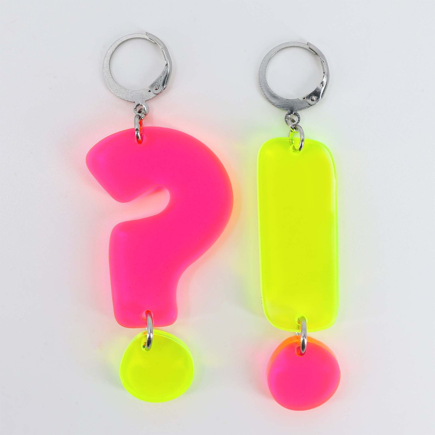 ?! - Acrylic Earrings, Neon