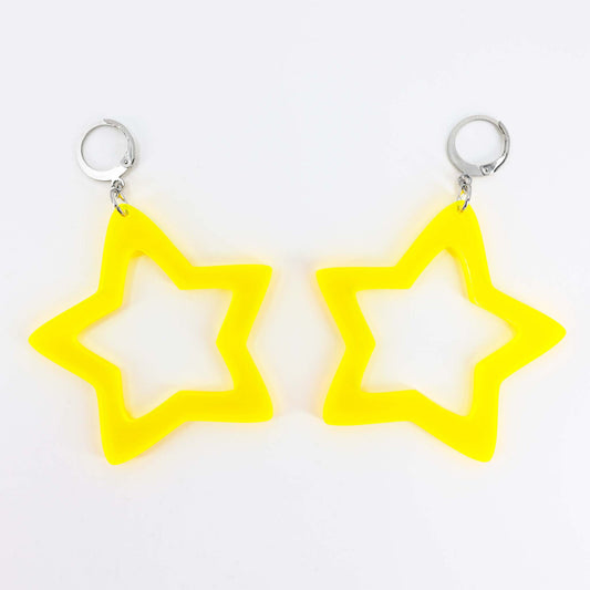 Big Stars - Acrylic Earrings, Neon