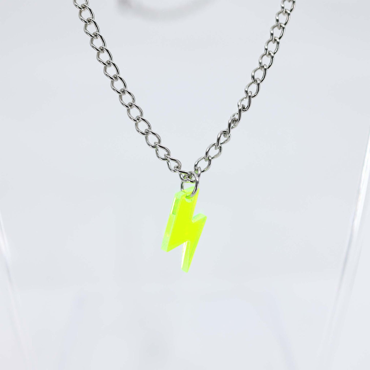 Tiny Lightning Necklace - Fluorescent Pink, Orange, Yellow, Green