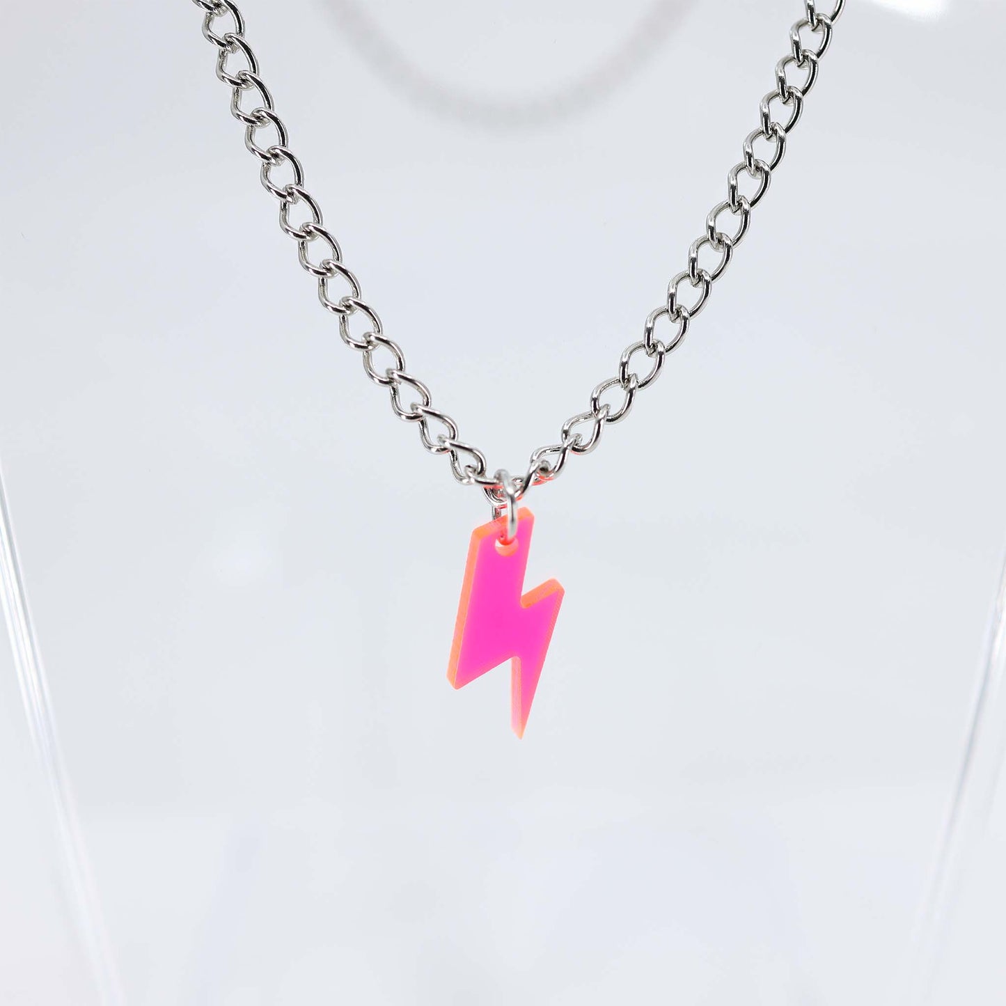 Tiny Lightning Necklace - Fluorescent Pink, Orange, Yellow, Green