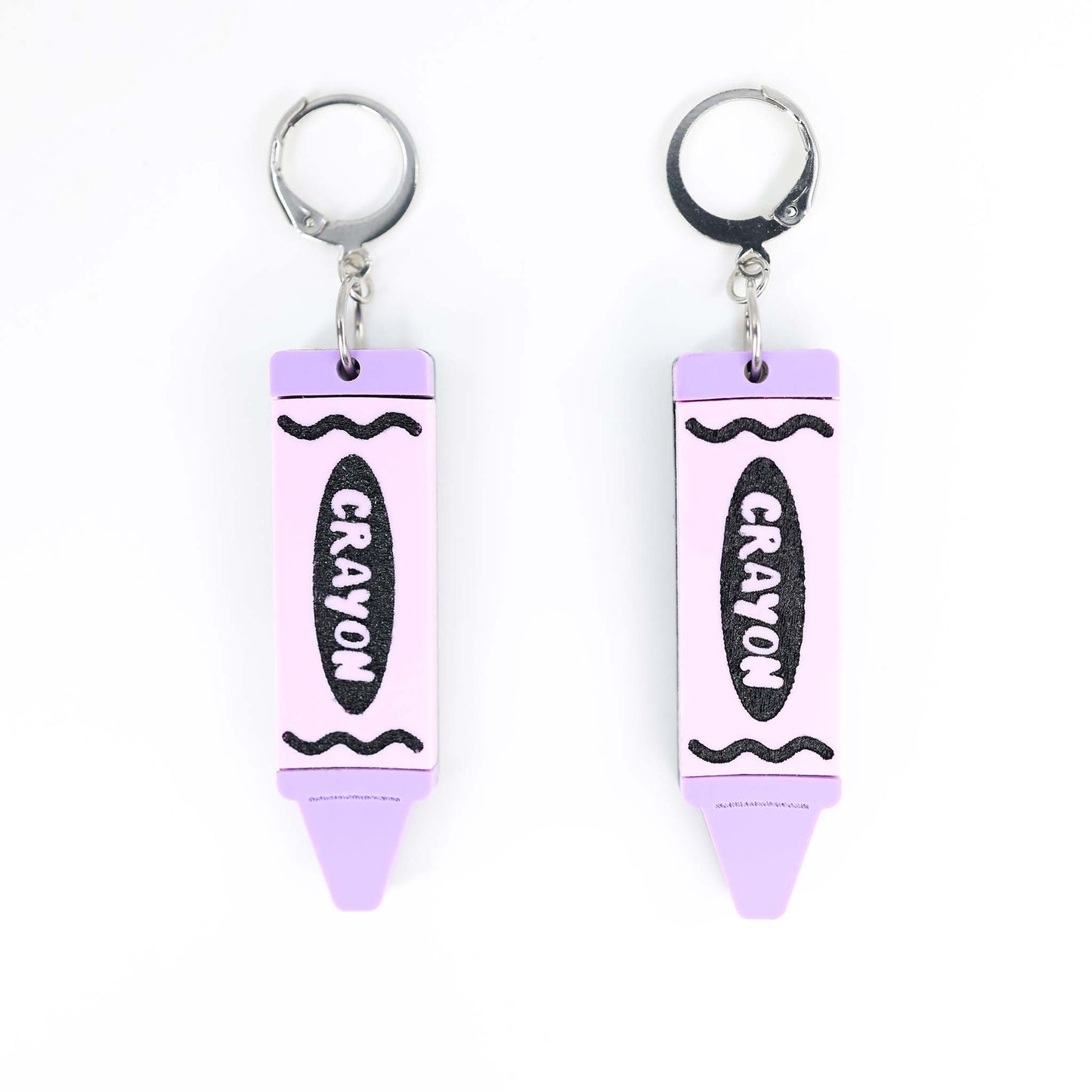 Crayon Acrylic Earrings - Pink, Green, Blue, Purple