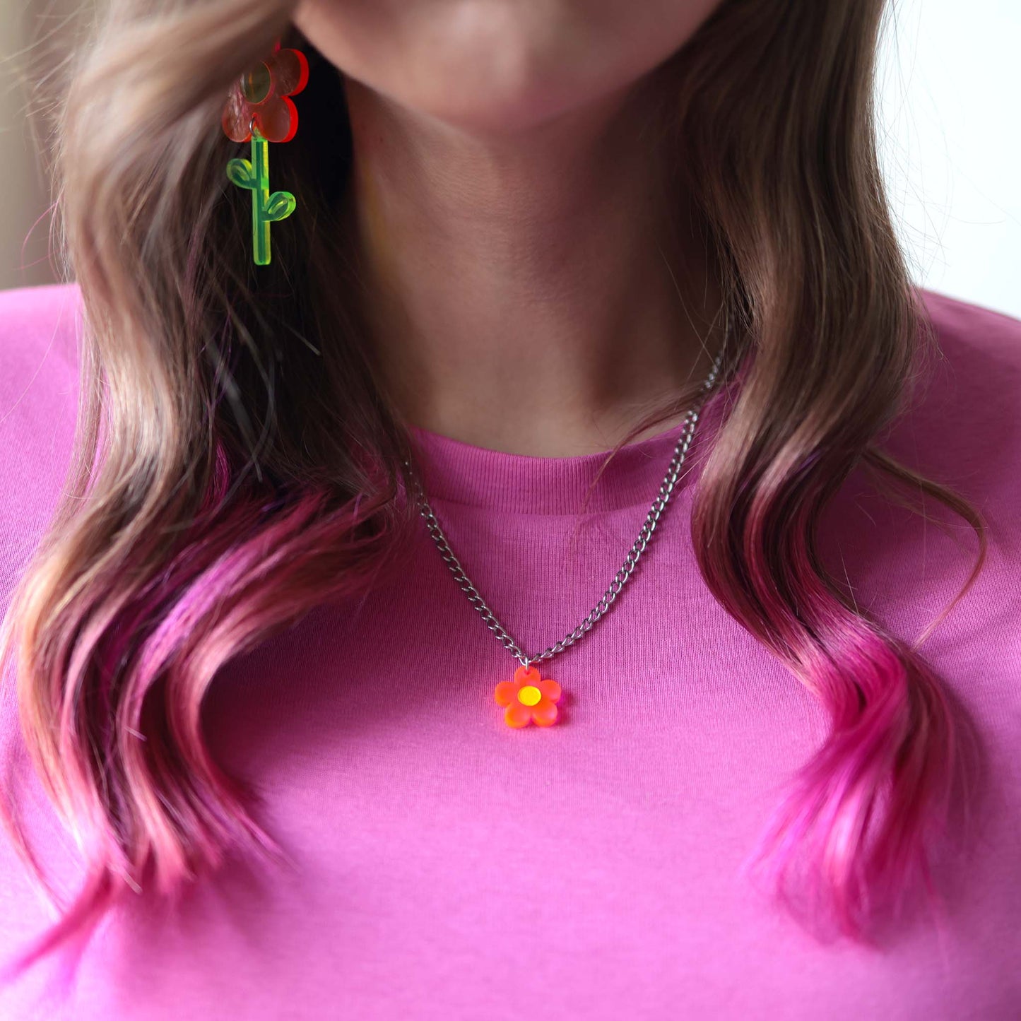 Neon Flower — Acrylic Necklace