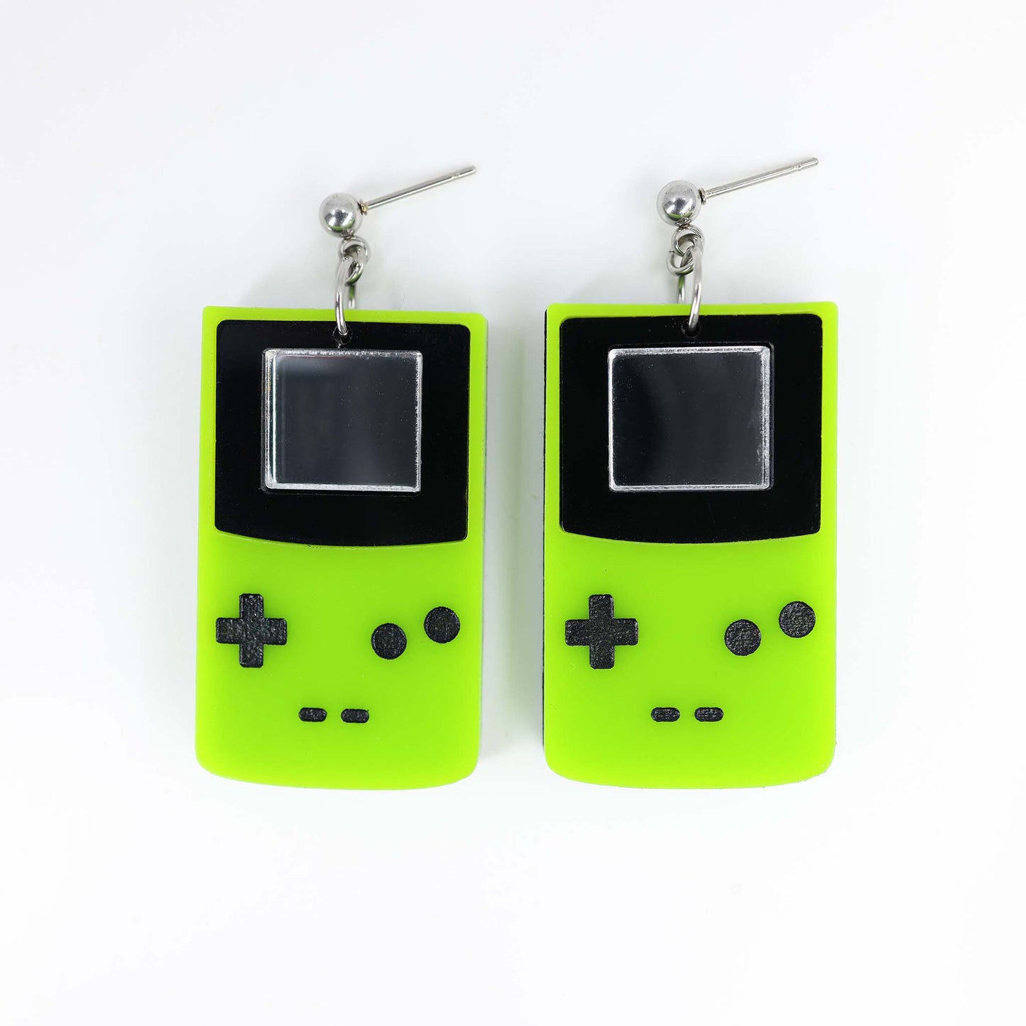 Gameboys - Acrylic Earrings, Pink, Yellow, Green, Blue/Teal, Purple