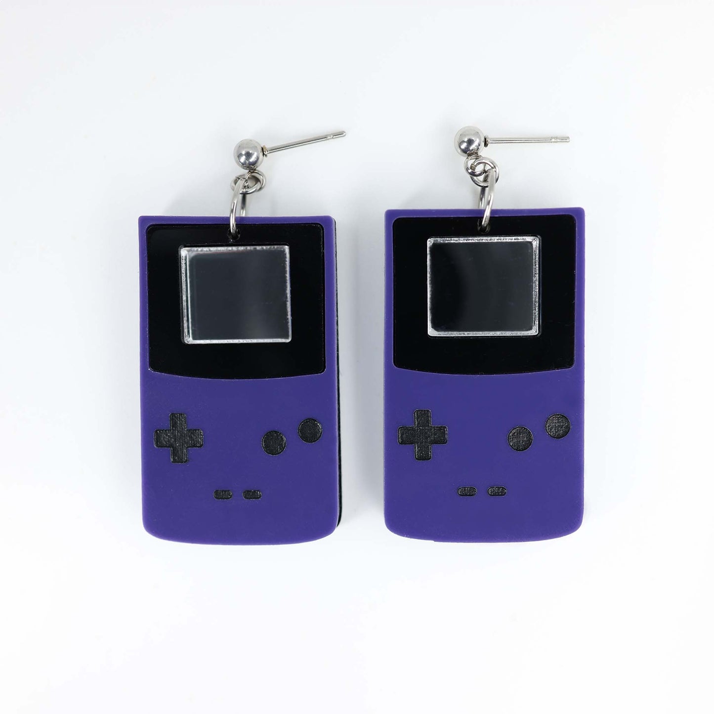 Gameboys - Acrylic Earrings, Pink, Yellow, Green, Blue/Teal, Purple