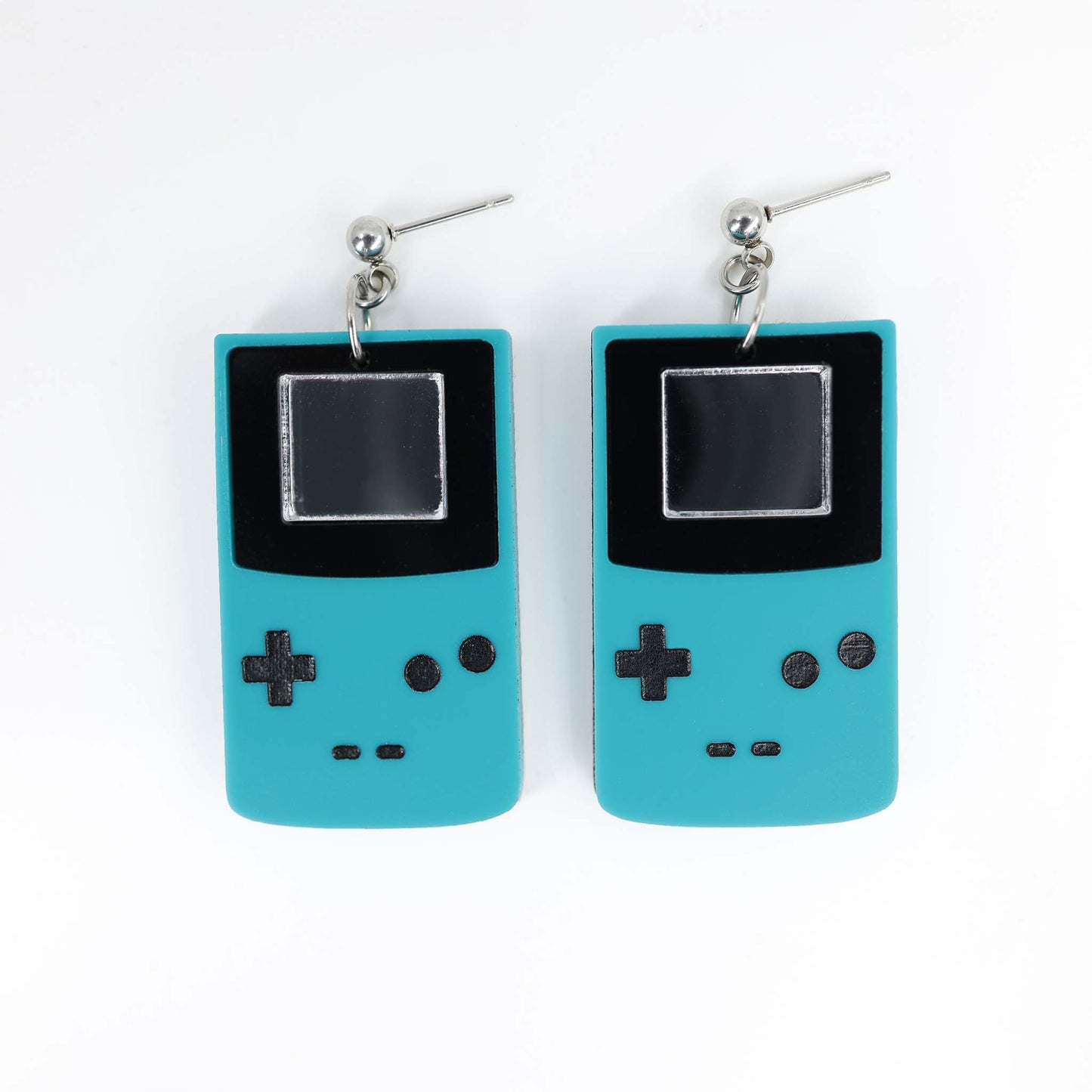 Gameboys - Acrylic Earrings, Pink, Yellow, Green, Blue/Teal, Purple