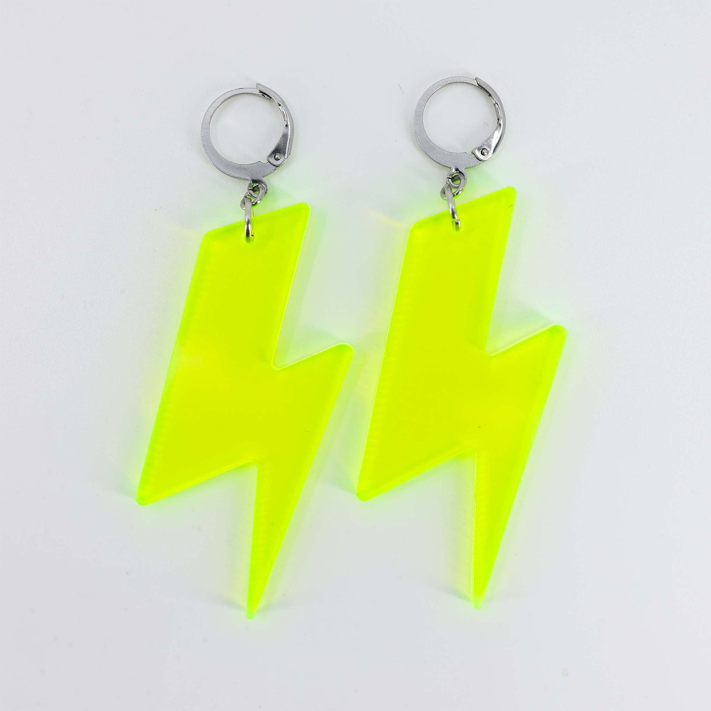 Big Lightning Bolts - Acrylic Earrings, Neon Pink, Orange, Yellow, Green