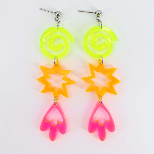 Inspiration Shape Earrings - Acrylic Earrings, Neon