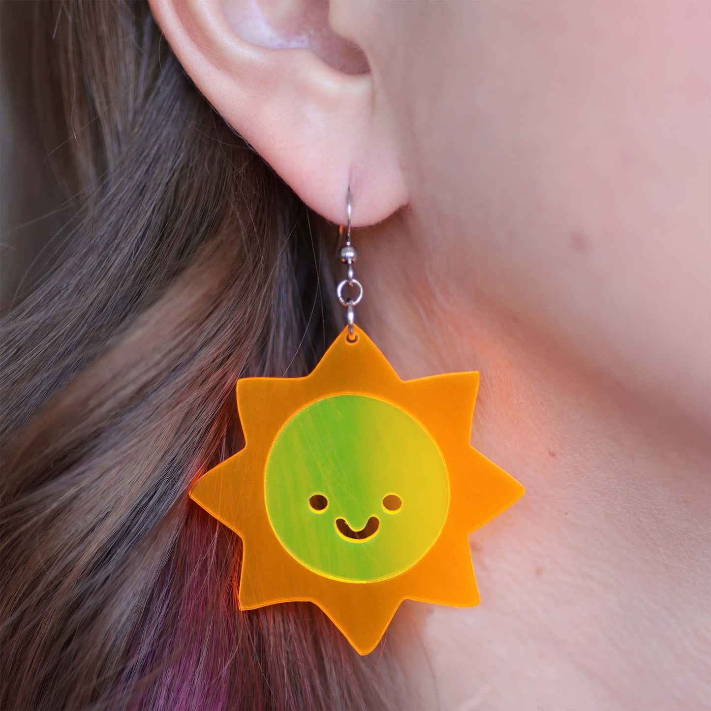 Sun - Acrylic Earrings, Neon