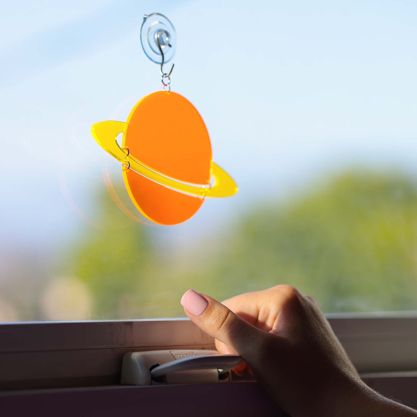 Saturn Suncatcher — Orange, Green