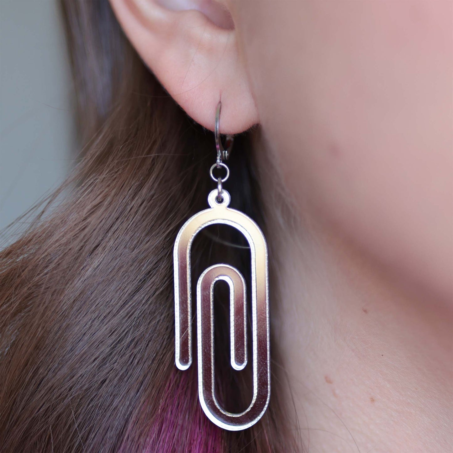 Paper Clip — Acrylic Earrings