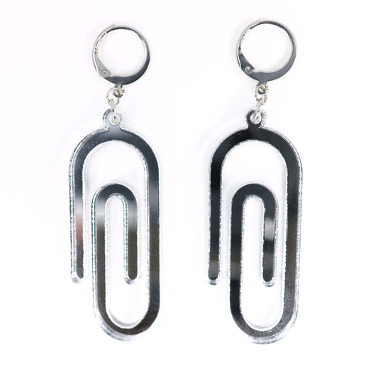 Paper Clip — Acrylic Earrings