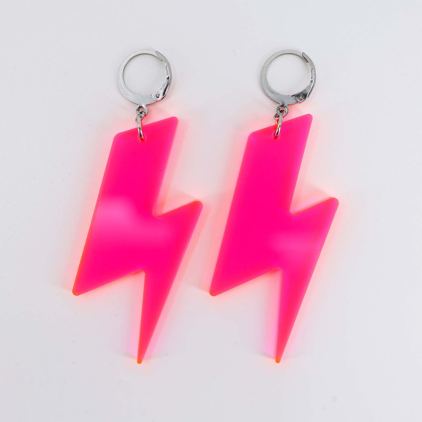 Big Lightning Bolts - Acrylic Earrings, Neon Pink, Orange, Yellow, Green