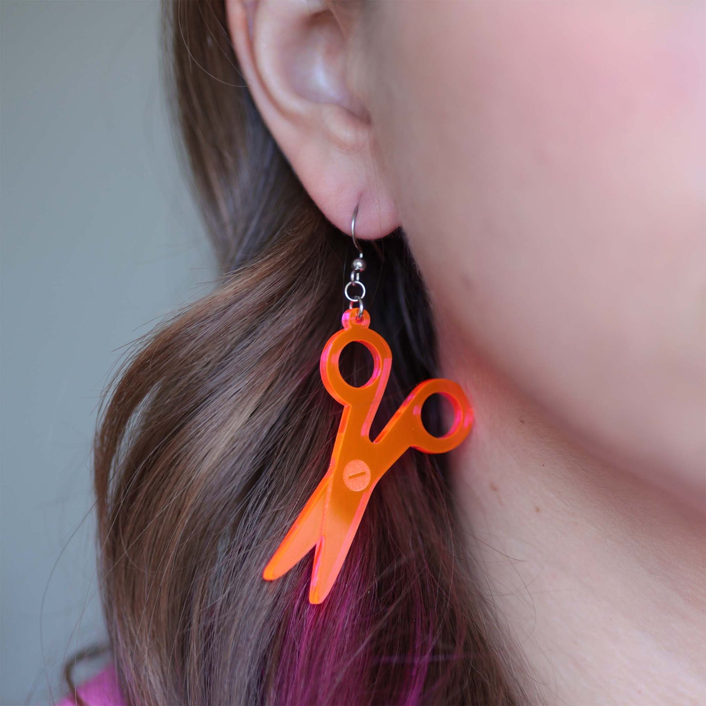 Scissors - Acrylic Earrings, Neon