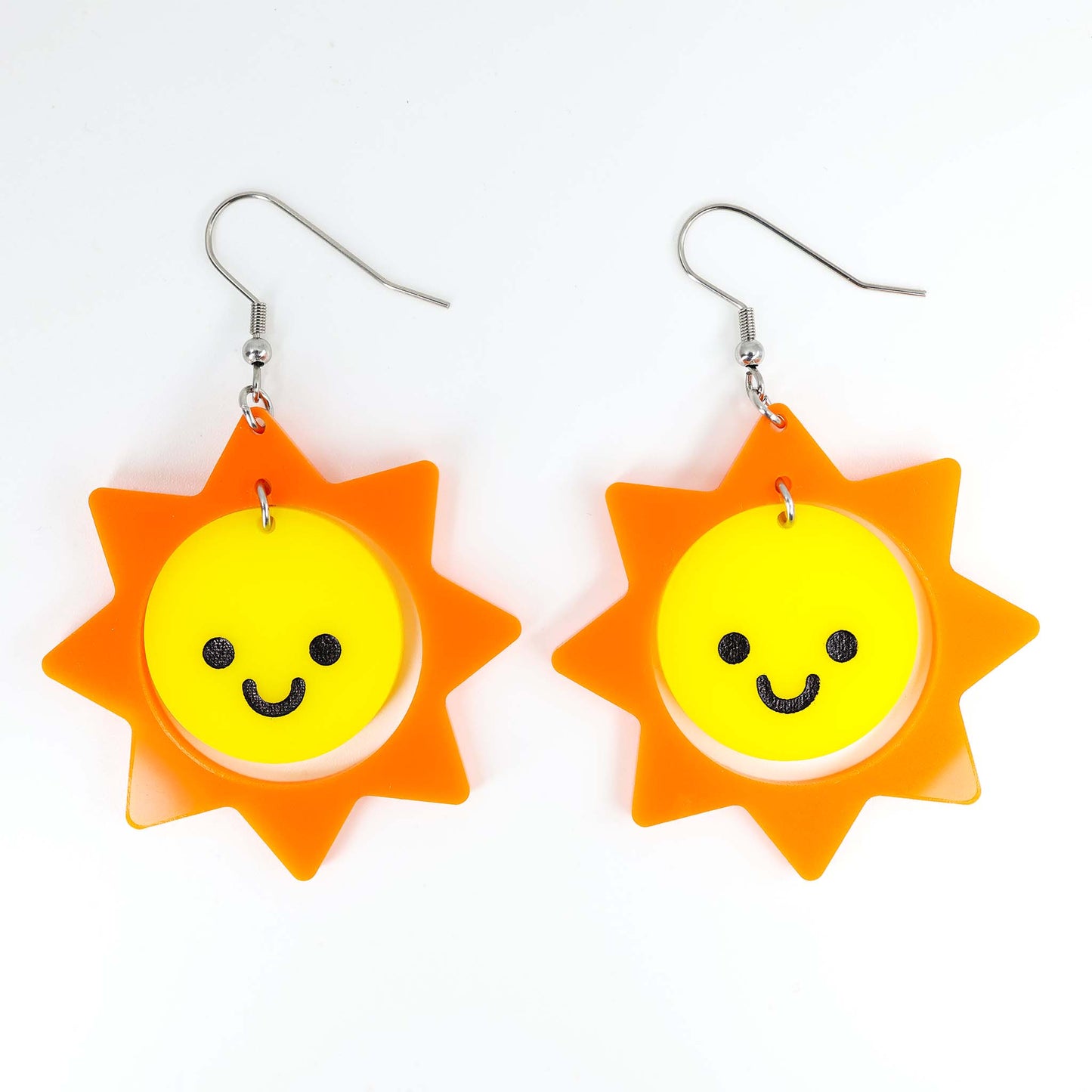 Happy Dangle Sun — Acrylic Earrings