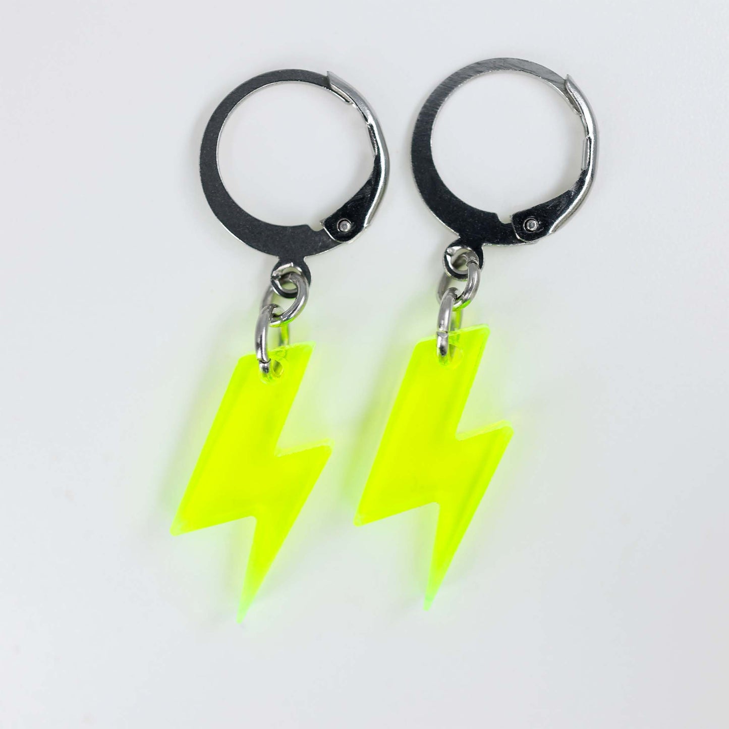 Tiny Lightning Earrings - Fluorescent Pink, Orange, Yellow, Green