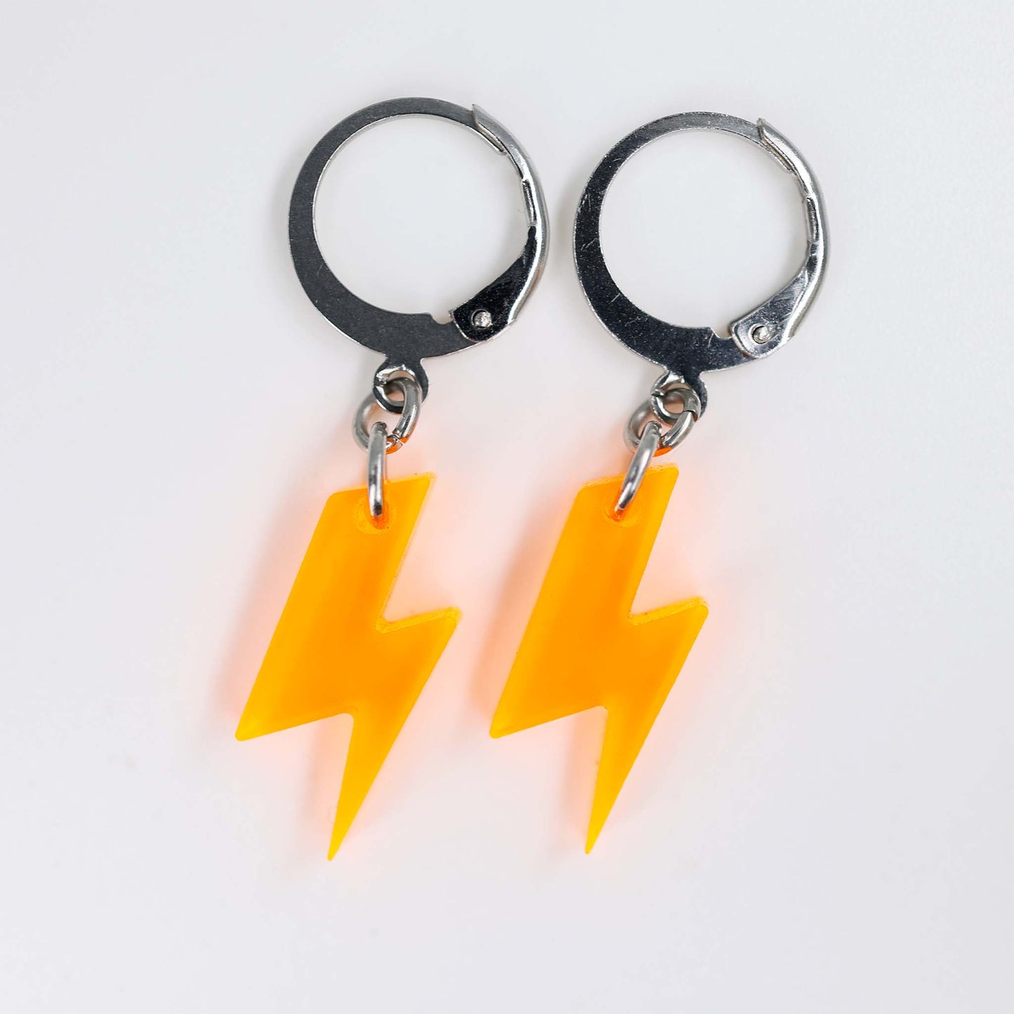 Tiny Lightning Earrings - Fluorescent Pink, Orange, Yellow, Green