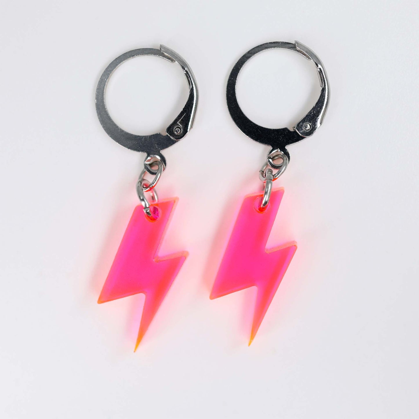 Tiny Lightning Earrings - Fluorescent Pink, Orange, Yellow, Green