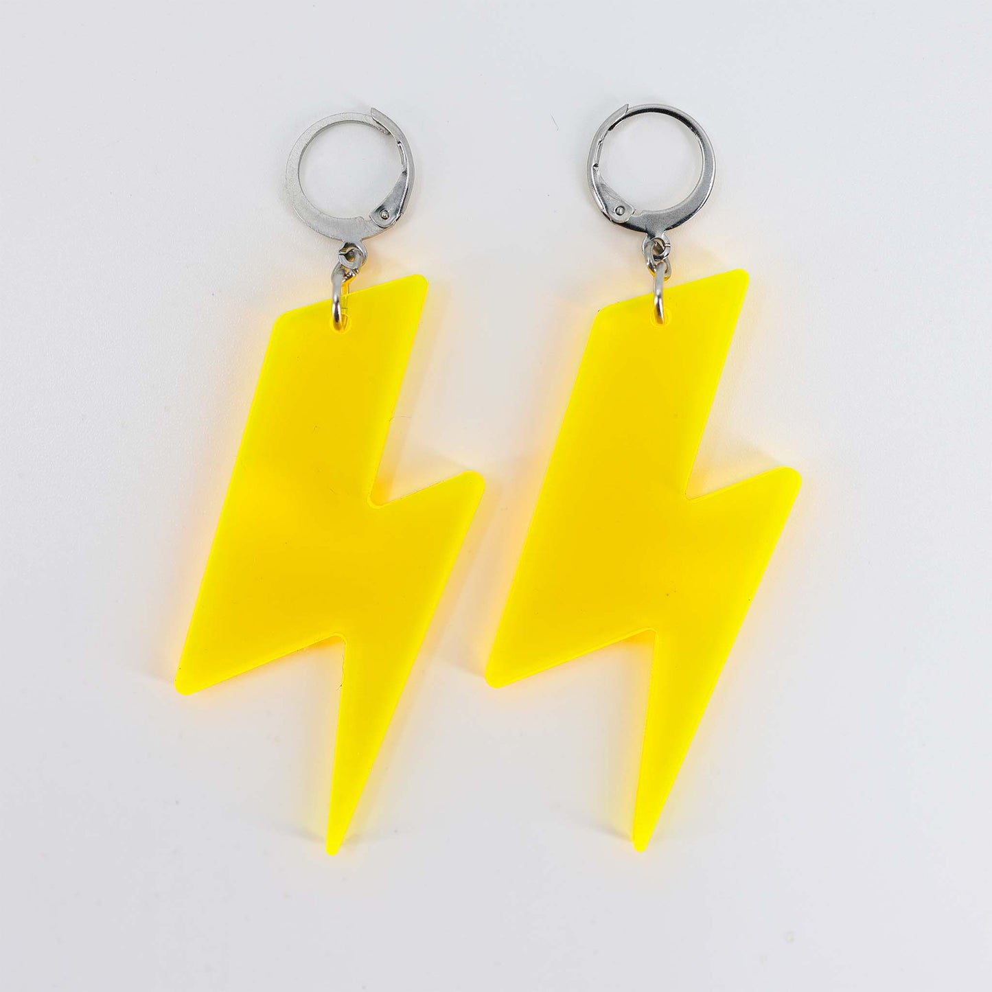 Big Lightning Bolts - Acrylic Earrings, Neon Pink, Orange, Yellow, Green