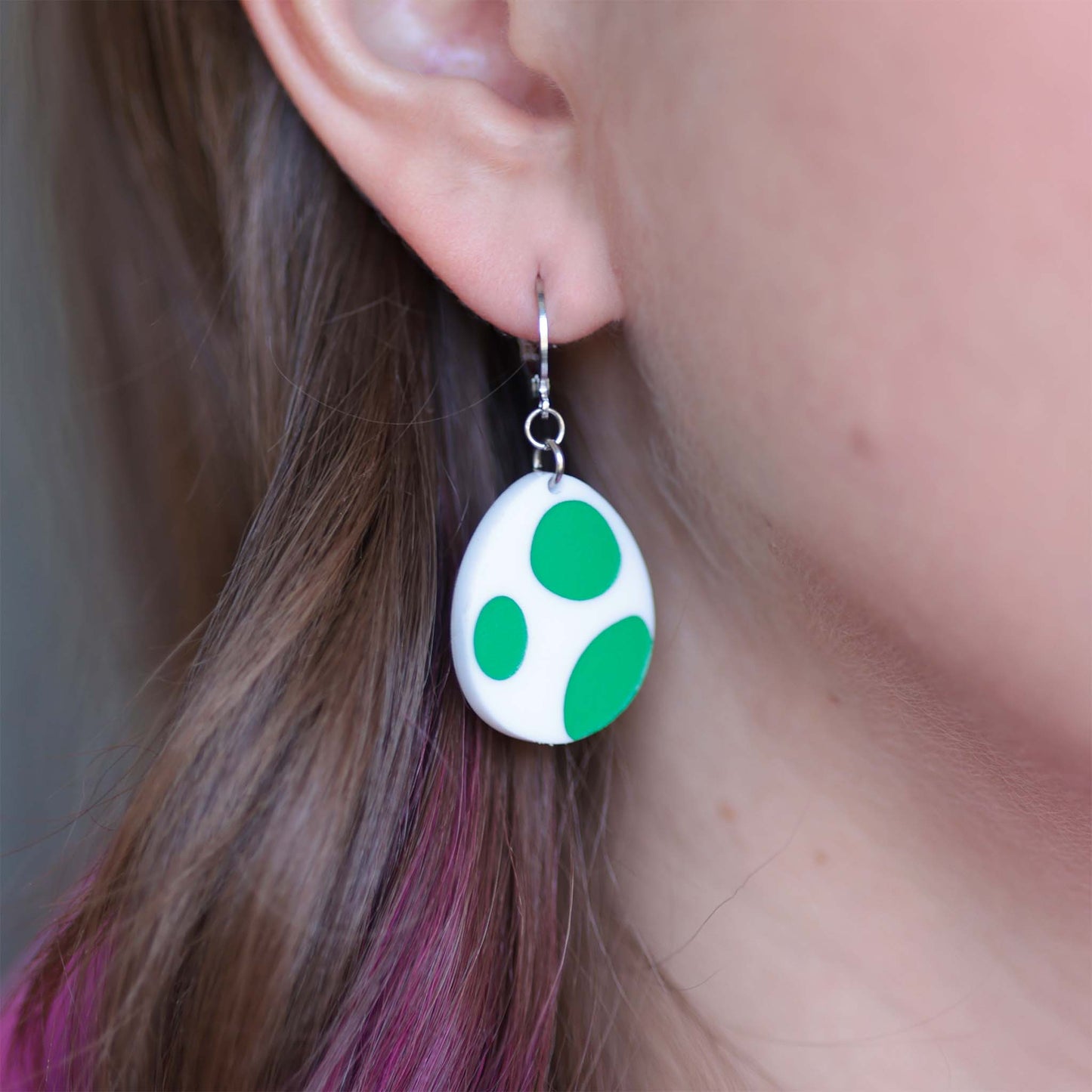 Dinosaur Egg Yoshi — Acrylic Earrings